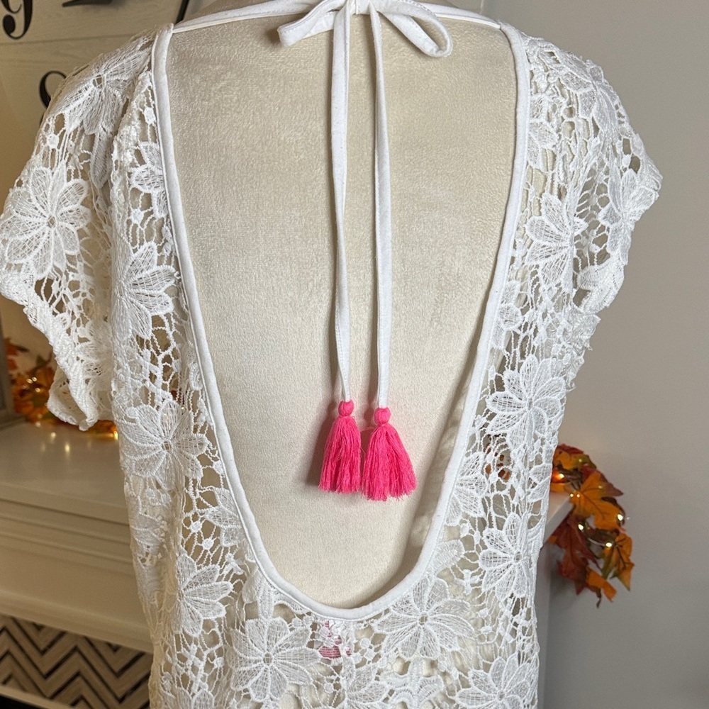 Xhilaration Ivory Floral Crochet Coverup - Picture 5 of 5